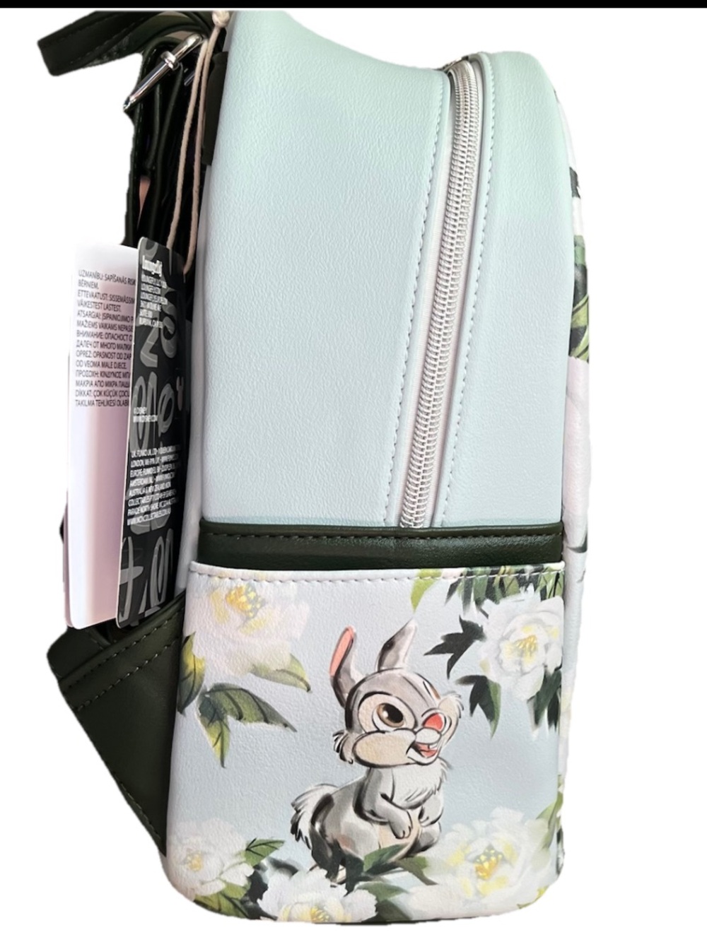 Loungefly Disney’s Bambi Thumper Floral Mini Backpack - Green, Pink, White - Picture 3 of 6